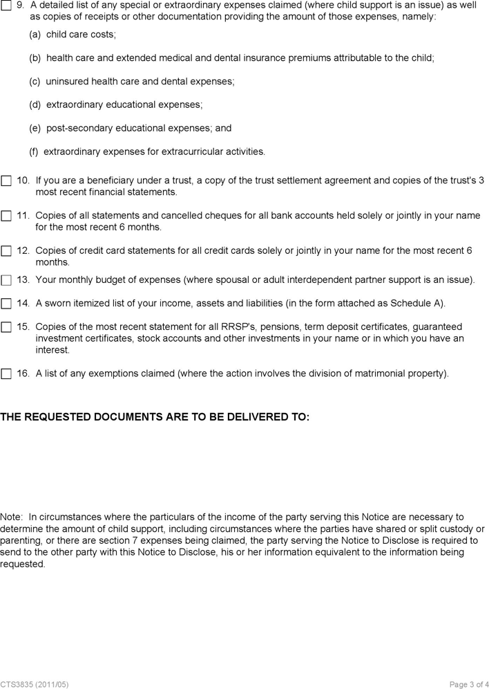 Alberta Notice to Disclose/Application Form Page 6