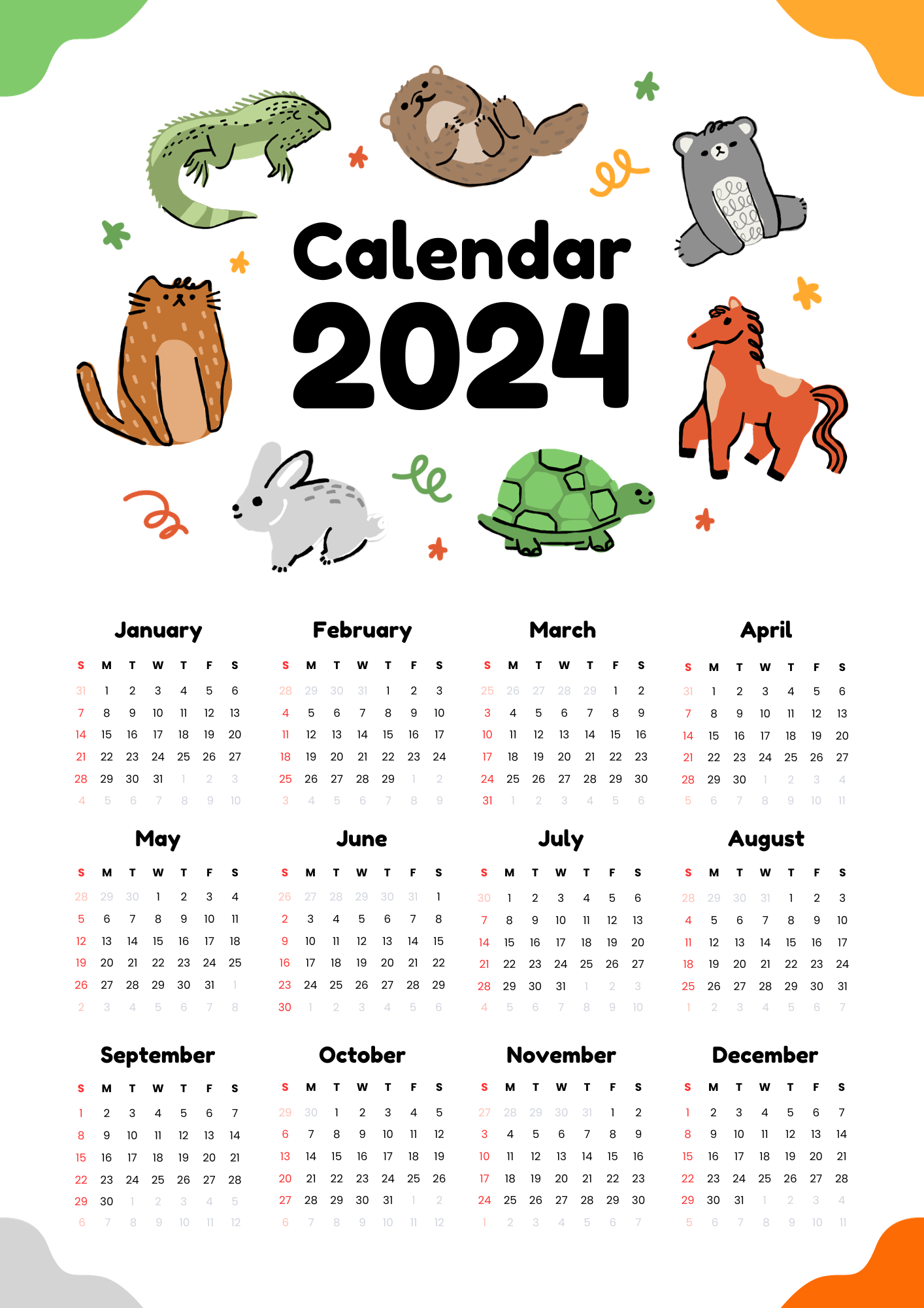 Annual Calendar 2024