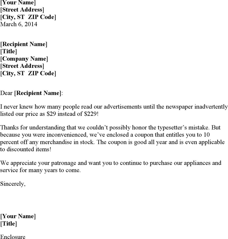 Free Apology Letter for Inconvenience to Valued Customer - docx | 20KB ...