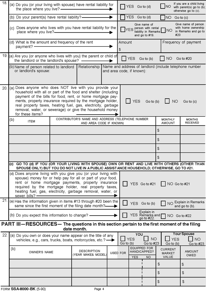 Application For Supplemental Security Income Page 4