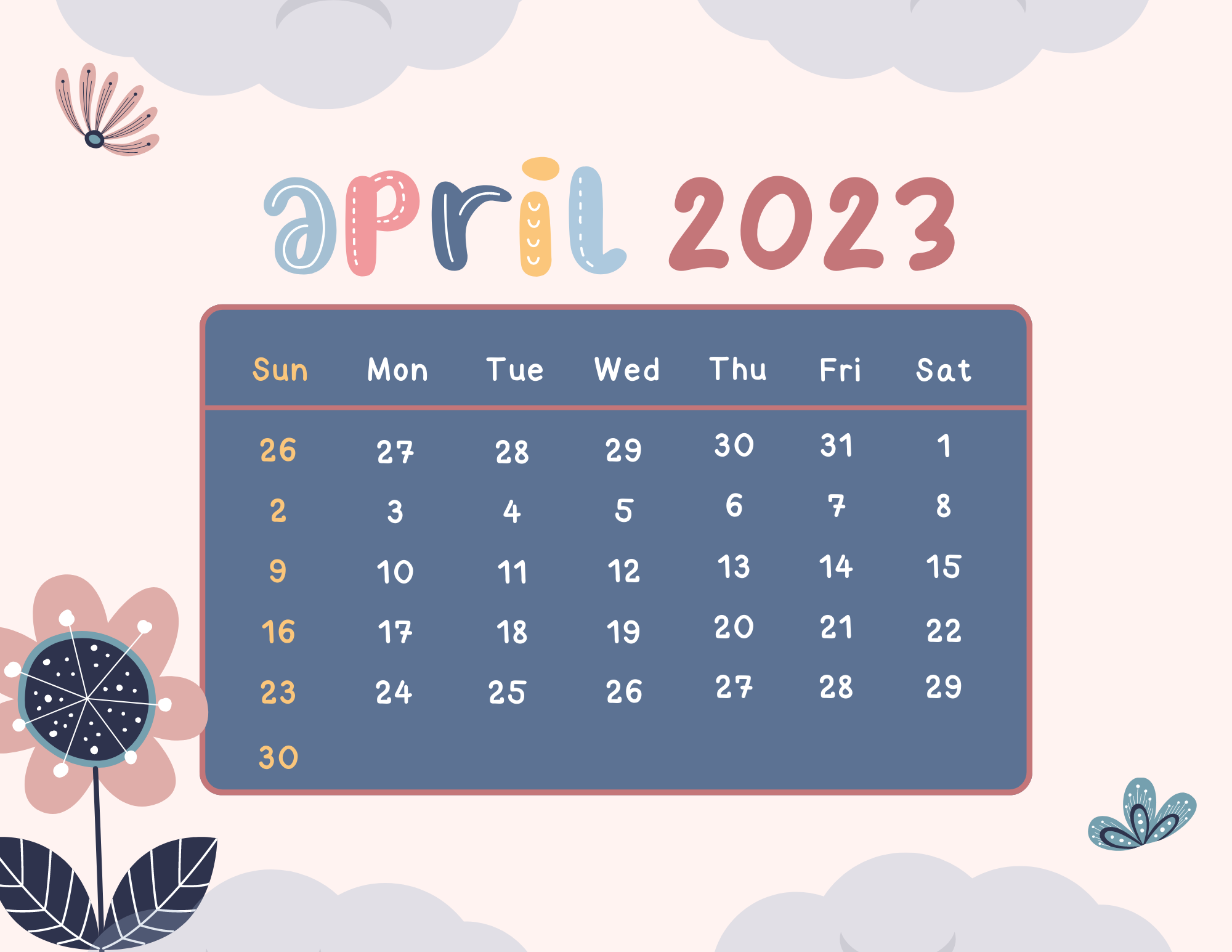 April 2023 Calendar 2