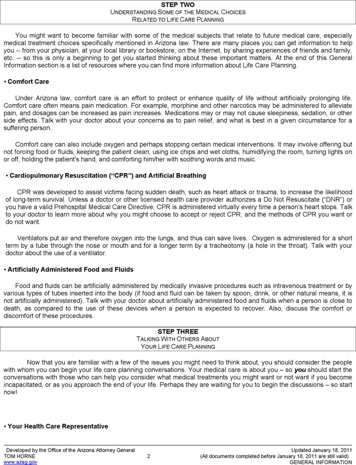 Arizona Advance Directive Form Page 4