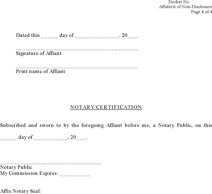 Arkansas Affidavit of Non-disclosure Form Page 4