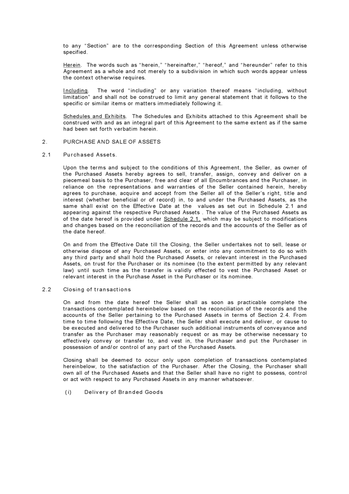 Asset Purchase Agreement 1 Page 4