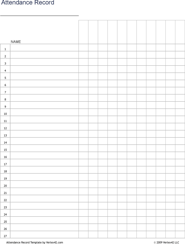 Attendance Record Template Page 3