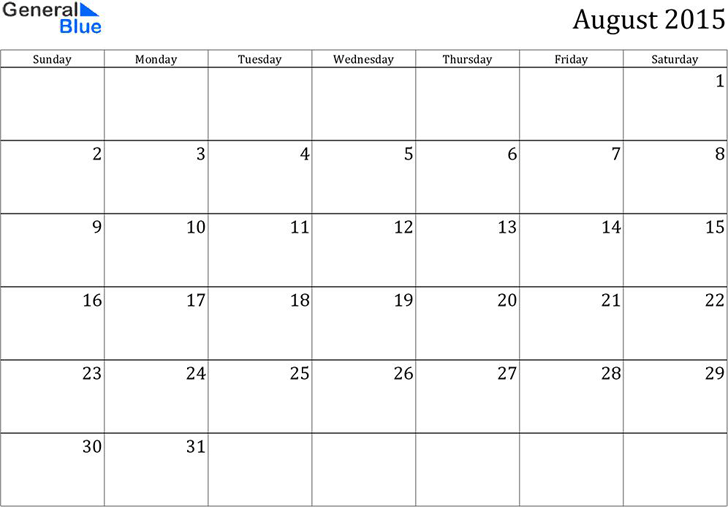 August 15 Calendar Template Free Download Speedy Template