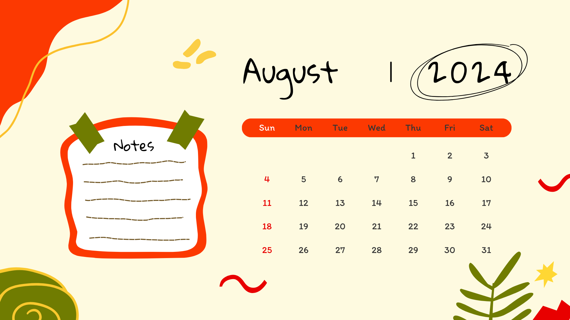August 2024 Calendar 2