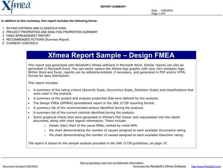 Automotive Design FMEA Example