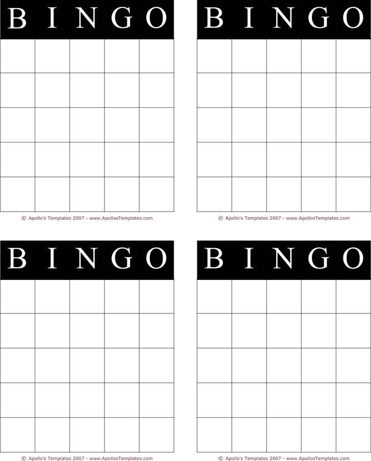 printable blank bingo cards book