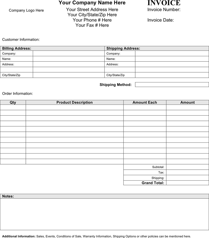 blank invoice template microsoft word download