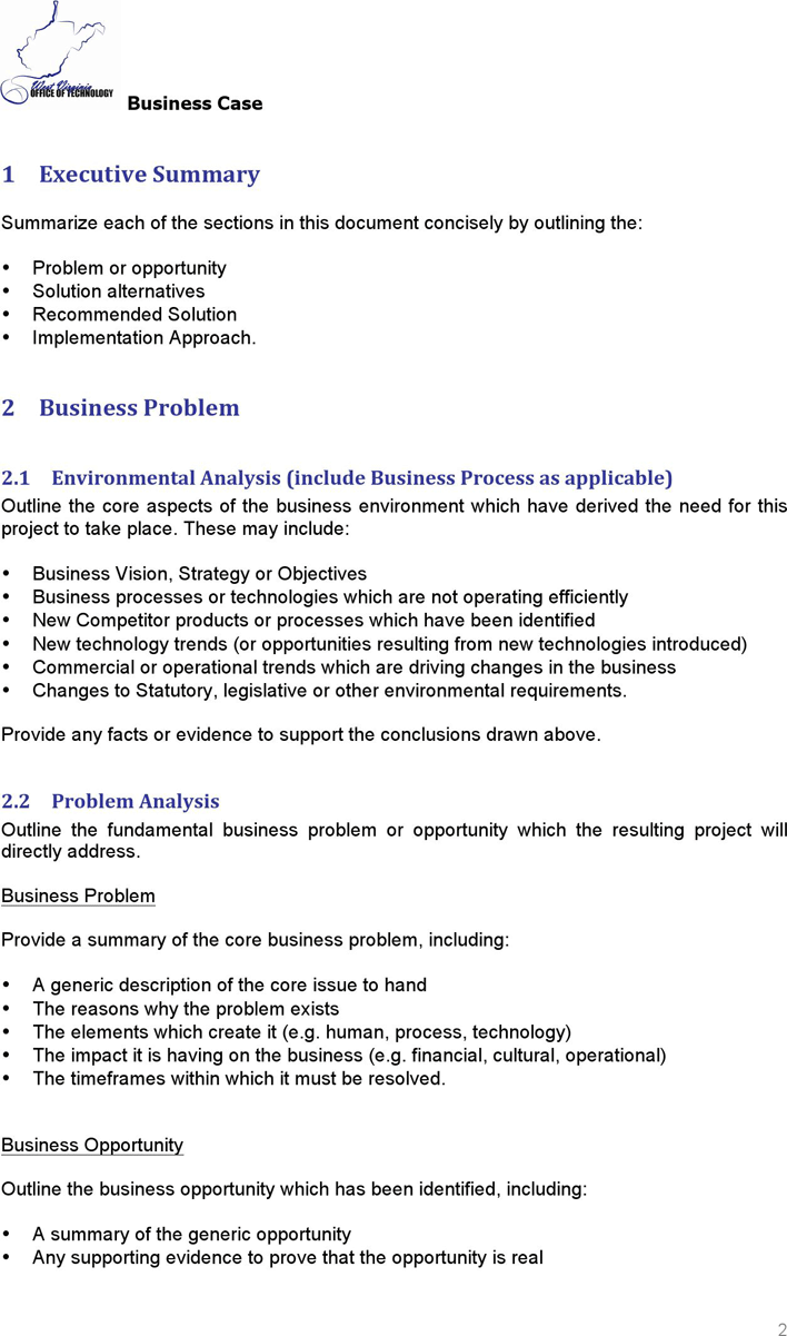 Business Case Template 1 Page 6