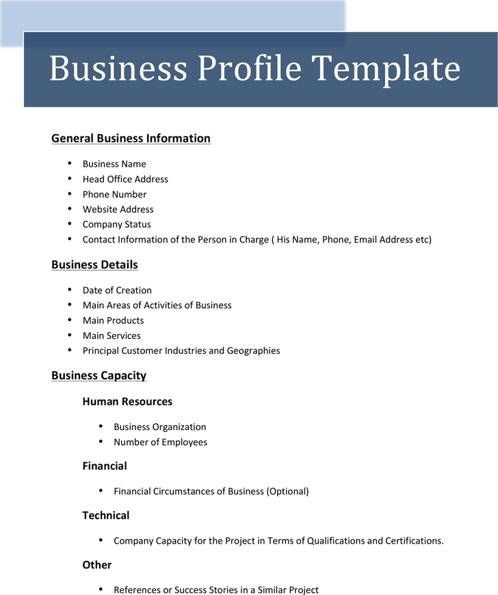 Free Business Profile Template Docx 25kb 1 Page S