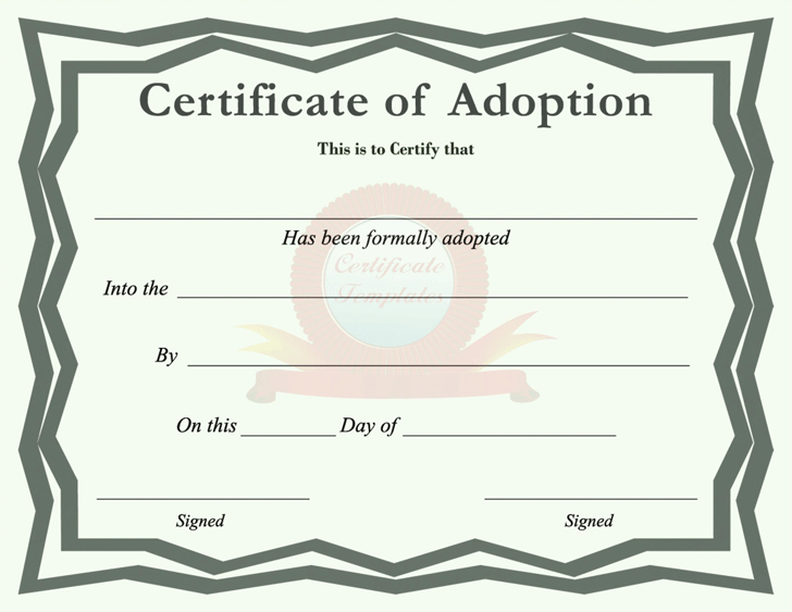 Adoption Certificate Template Free Download Speedy Template
