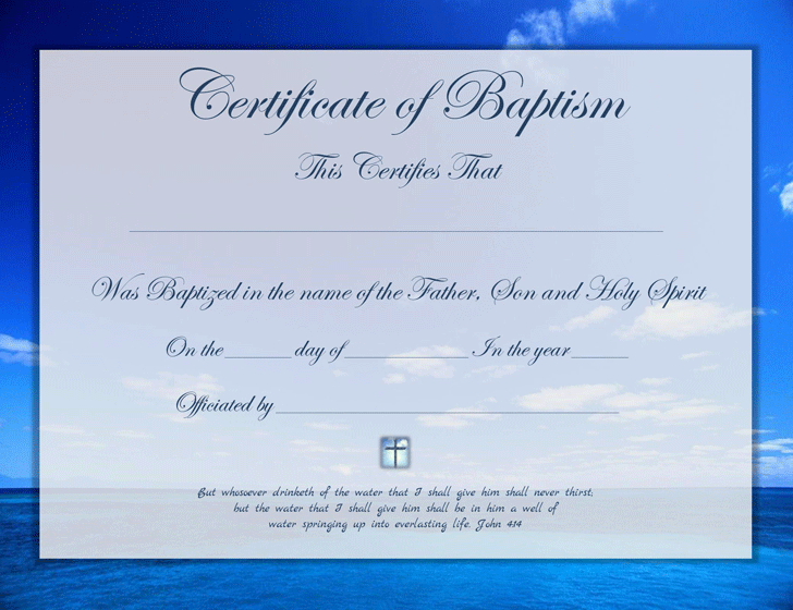 baptism certificate templates