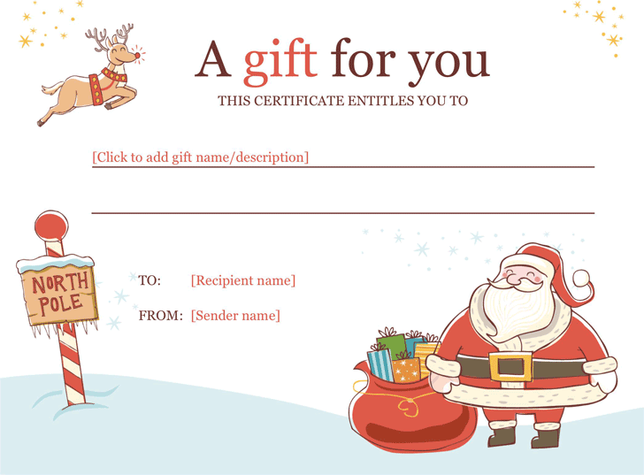 Free Christmas Gift Certificate Template dotx 255KB 1 Page(s)