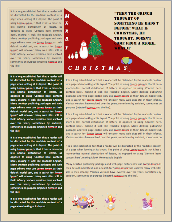 christmas newsletter templates for pages