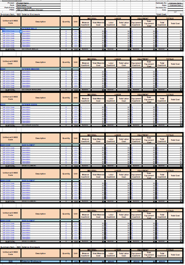 Class A Const Cost Estimate Template Page 7