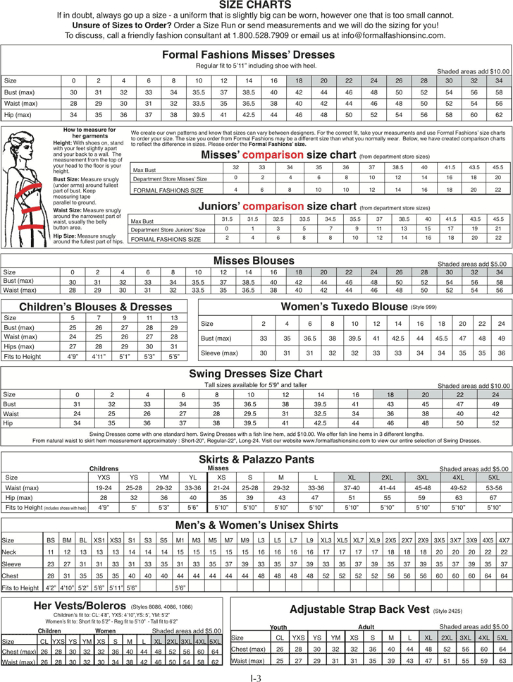 FREE Dress Size Chart Template - Download in Word, Google Docs