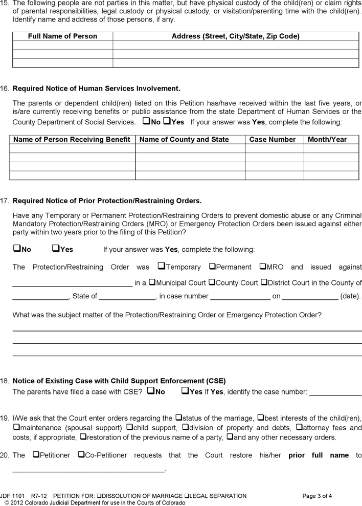 Colorado Separation Agreement Template Page 3