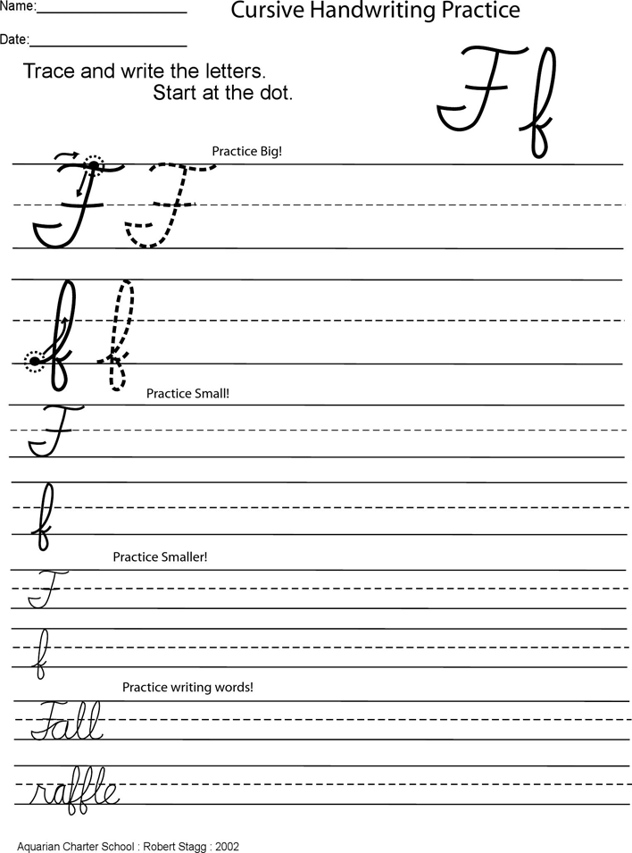 Cursive Letters Chart 1 Page 6