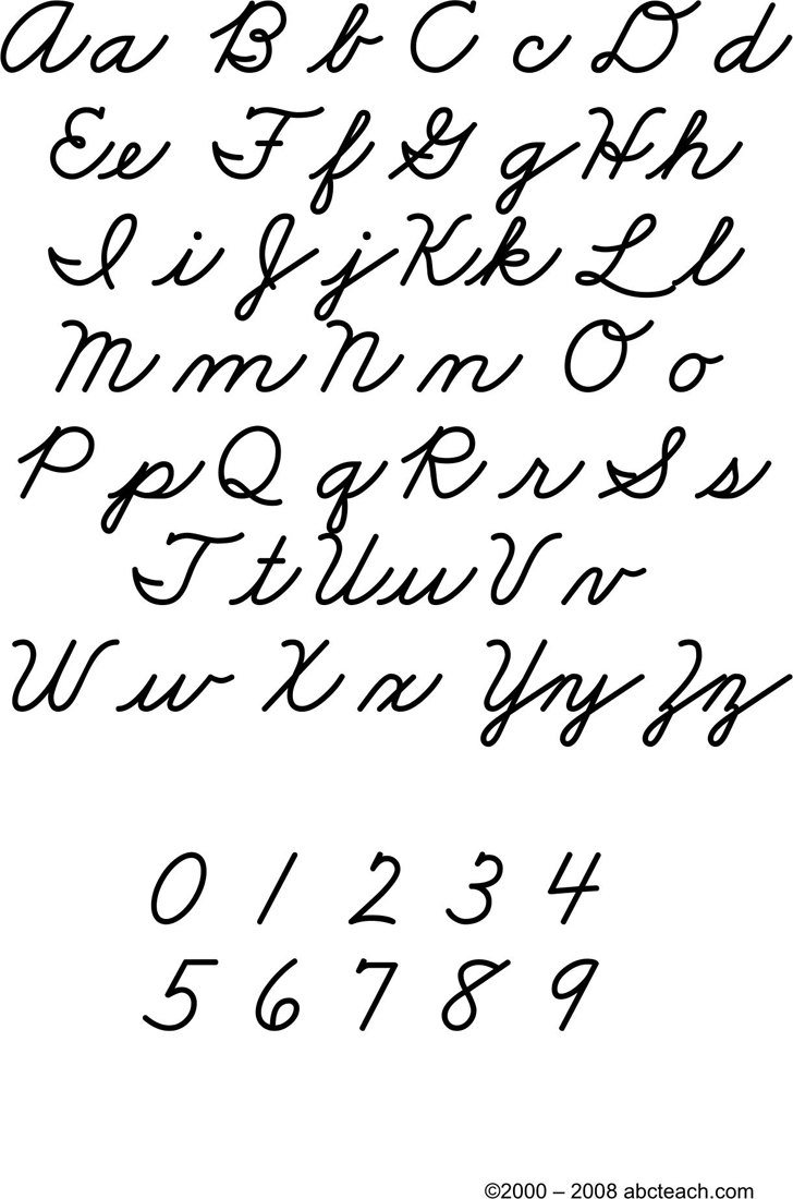 cursive alphabet chart pdf