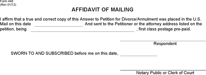 Delaware Answer to Petition for Divorce/Annulment Form Page 6