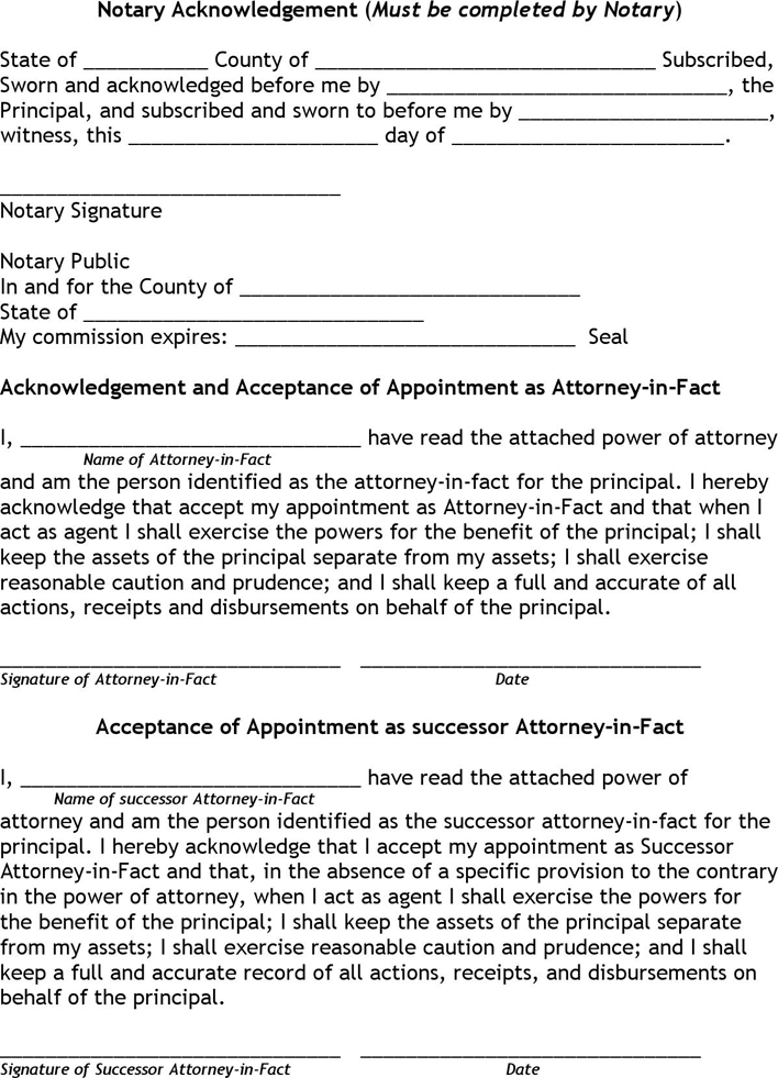 Delaware General Power of Attorney Form Page 5