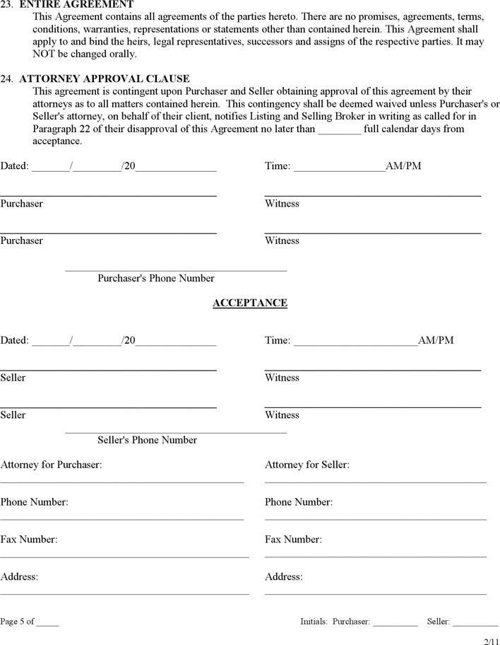 Delaware Standard Form Contract for Purchase and Sale of Real Estate Page 5