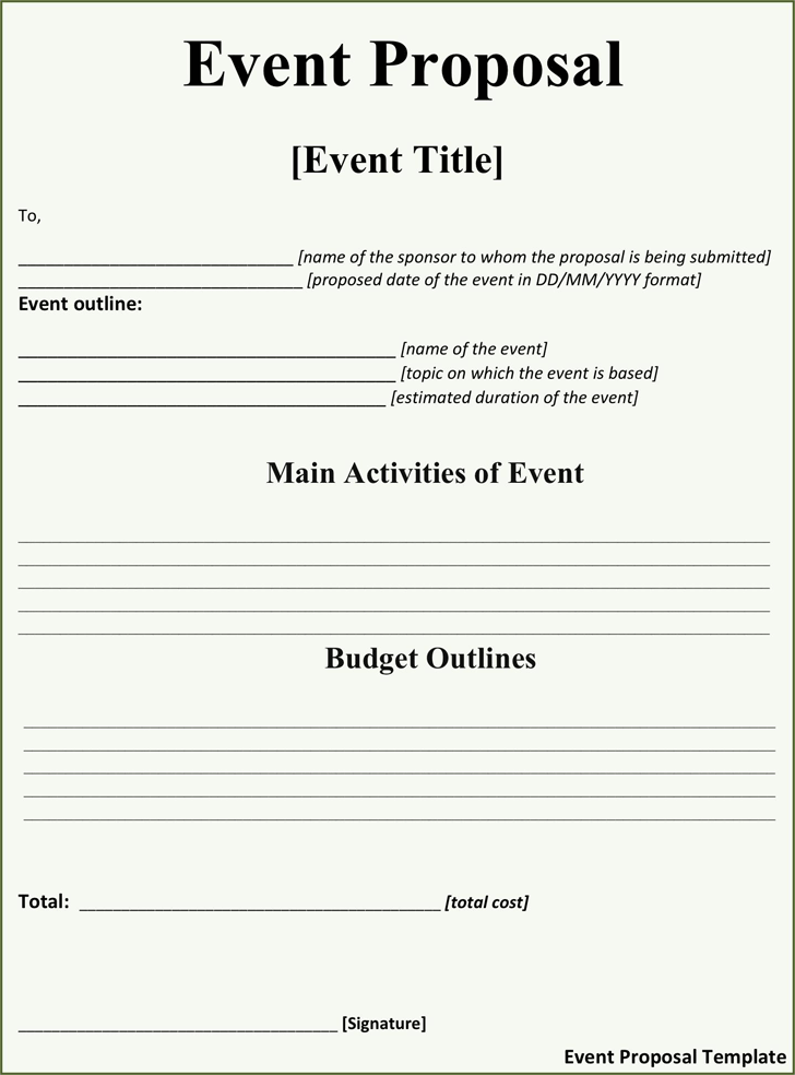 Event Proposal Template 2
