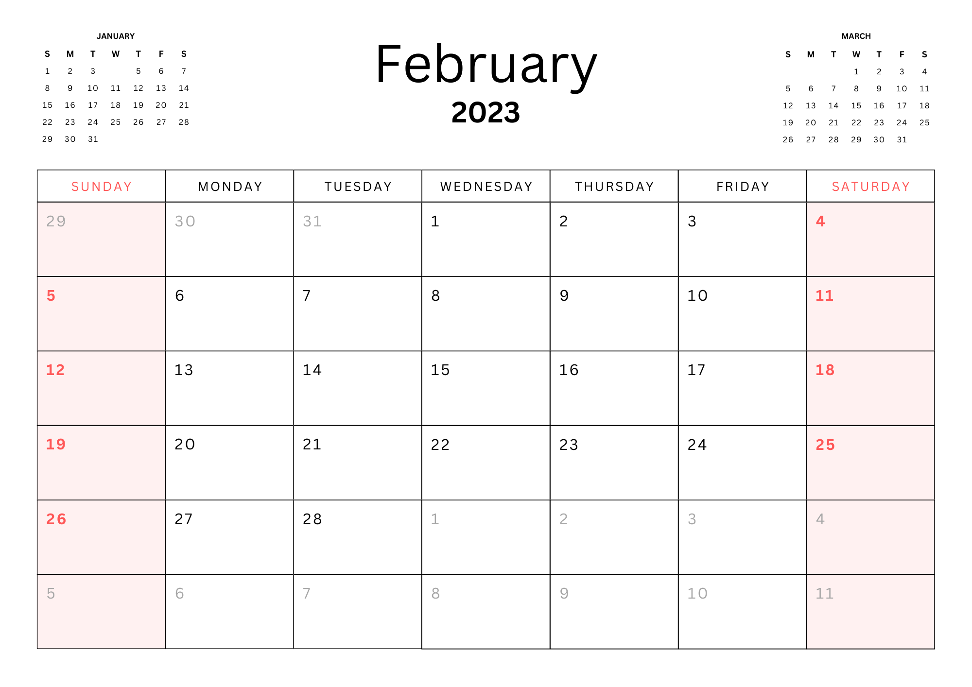 February 2023 Calendar 3