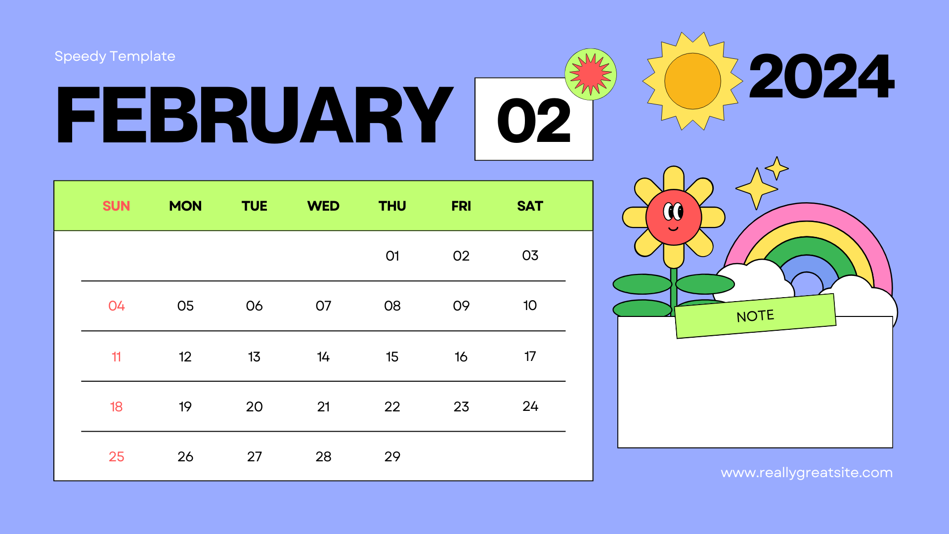Free February 2024 Calendar PDF 20KB 1 Page(s)