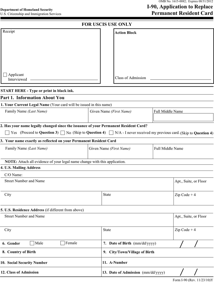 I 90 Form Pdf 2023 Printable Forms Free Online