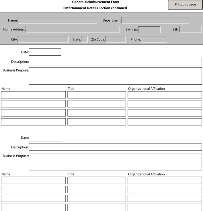 General Reimbursement Form Page 5