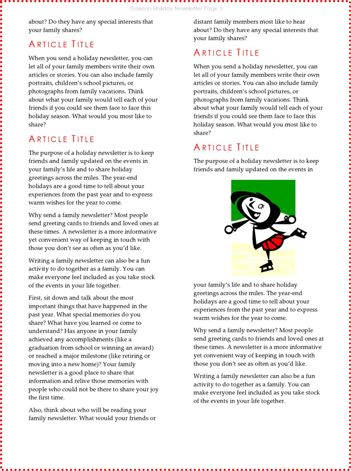 Holiday Newsletter Template 2 Page 5
