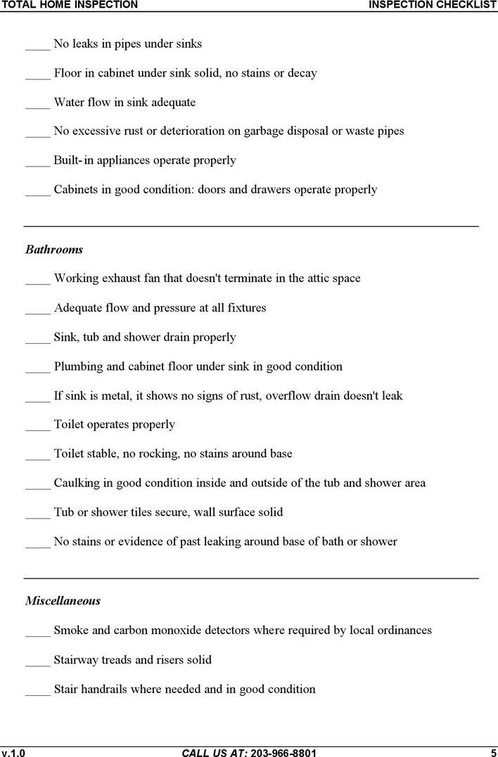 Home Inspection Checklist 2 Page 5