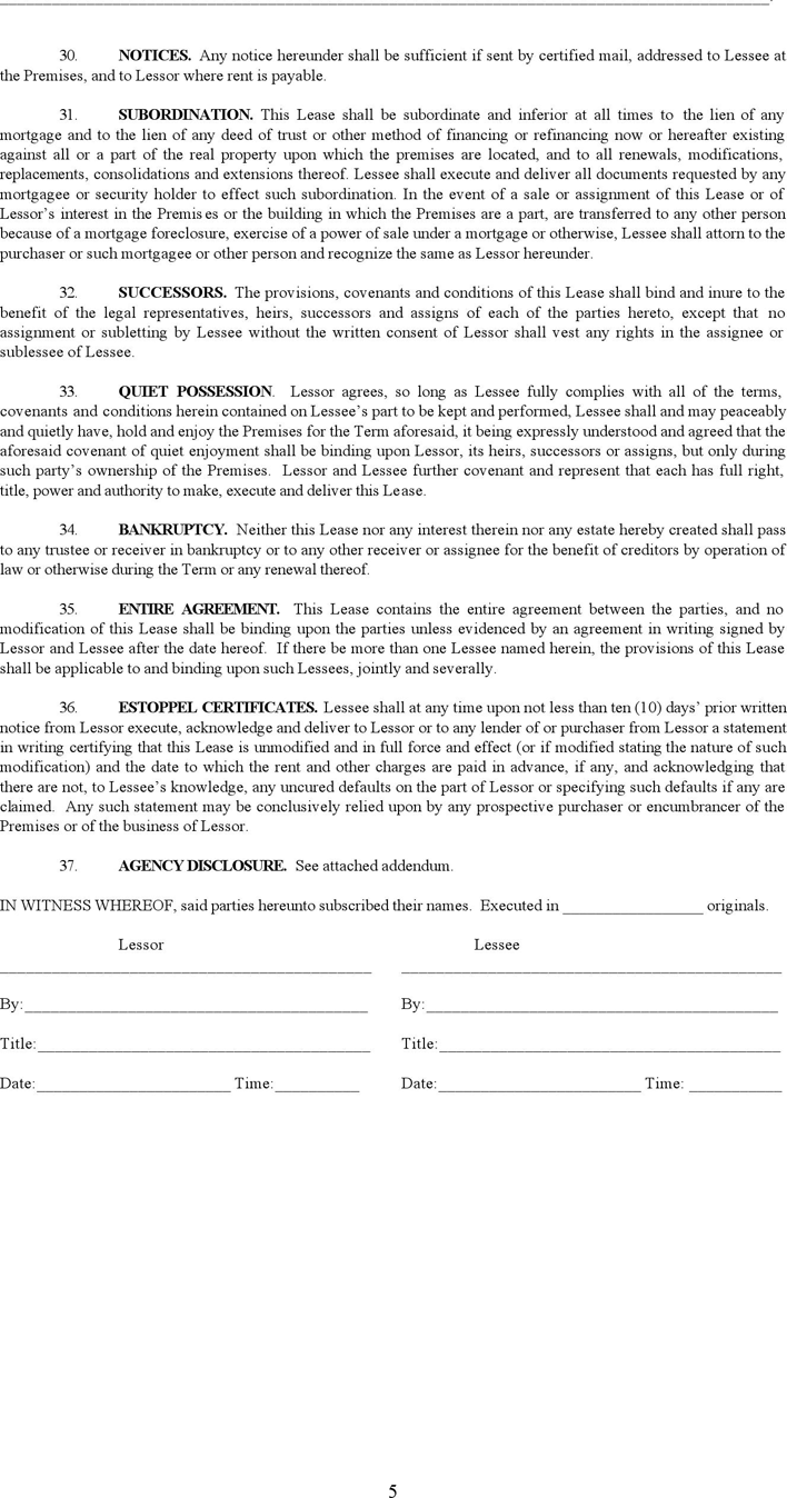 Illinois Commercial Industrial Lease Agreement Template Page 5