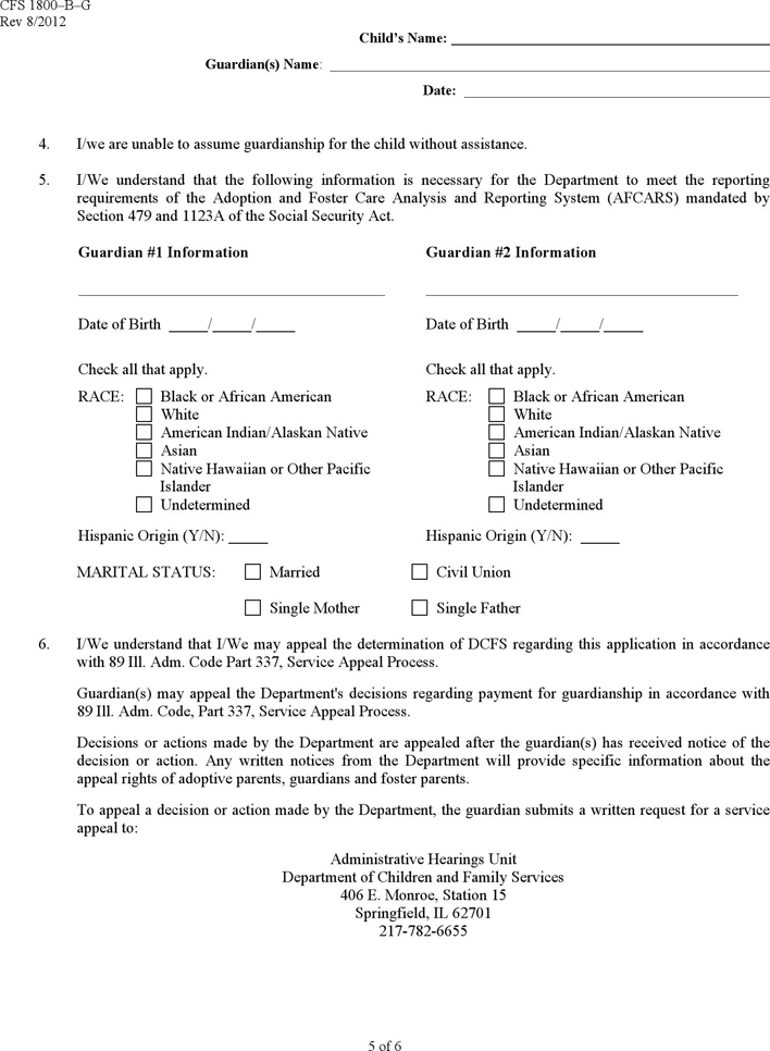 Illinois Guardianship Form Page 5