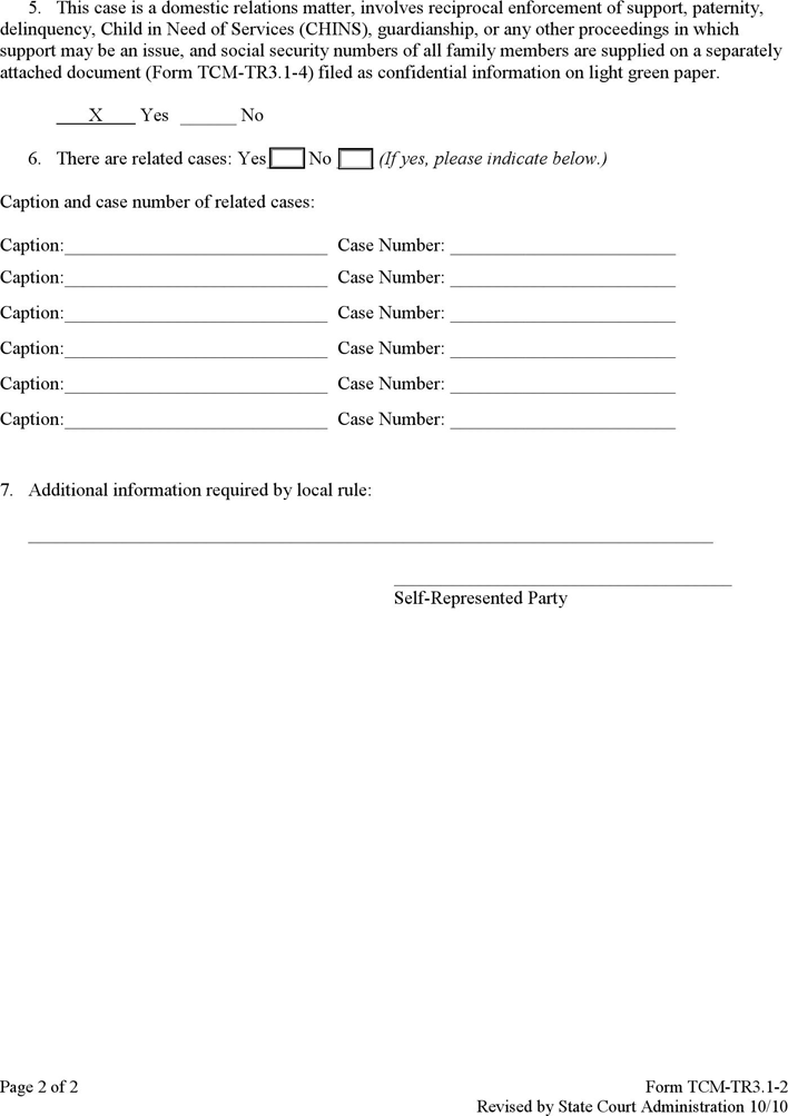 Indiana Divorce Form With Children Page 7