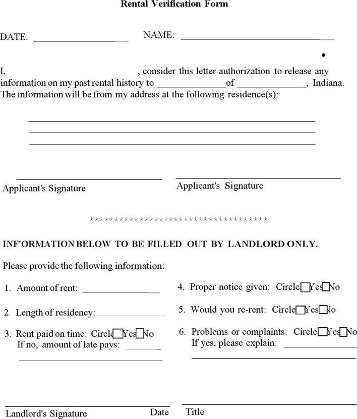 Indiana Rental Application Form Page 5
