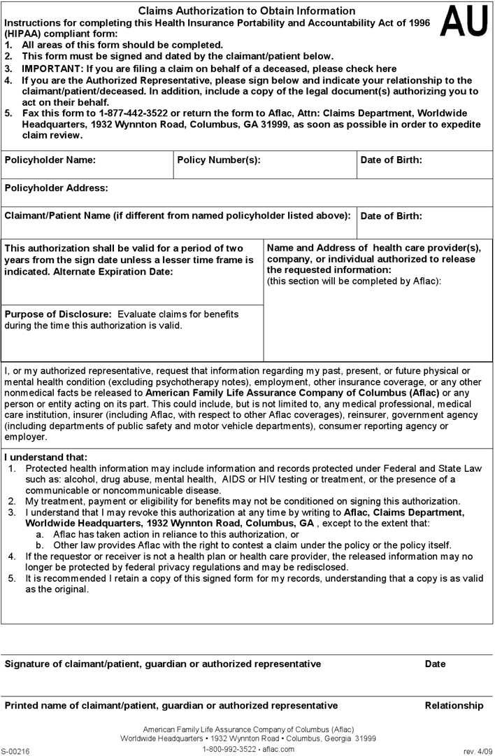 Initial Disability Claim Form Page 5