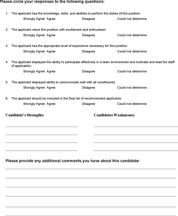 Interview Evaluation Form 1 Page 2