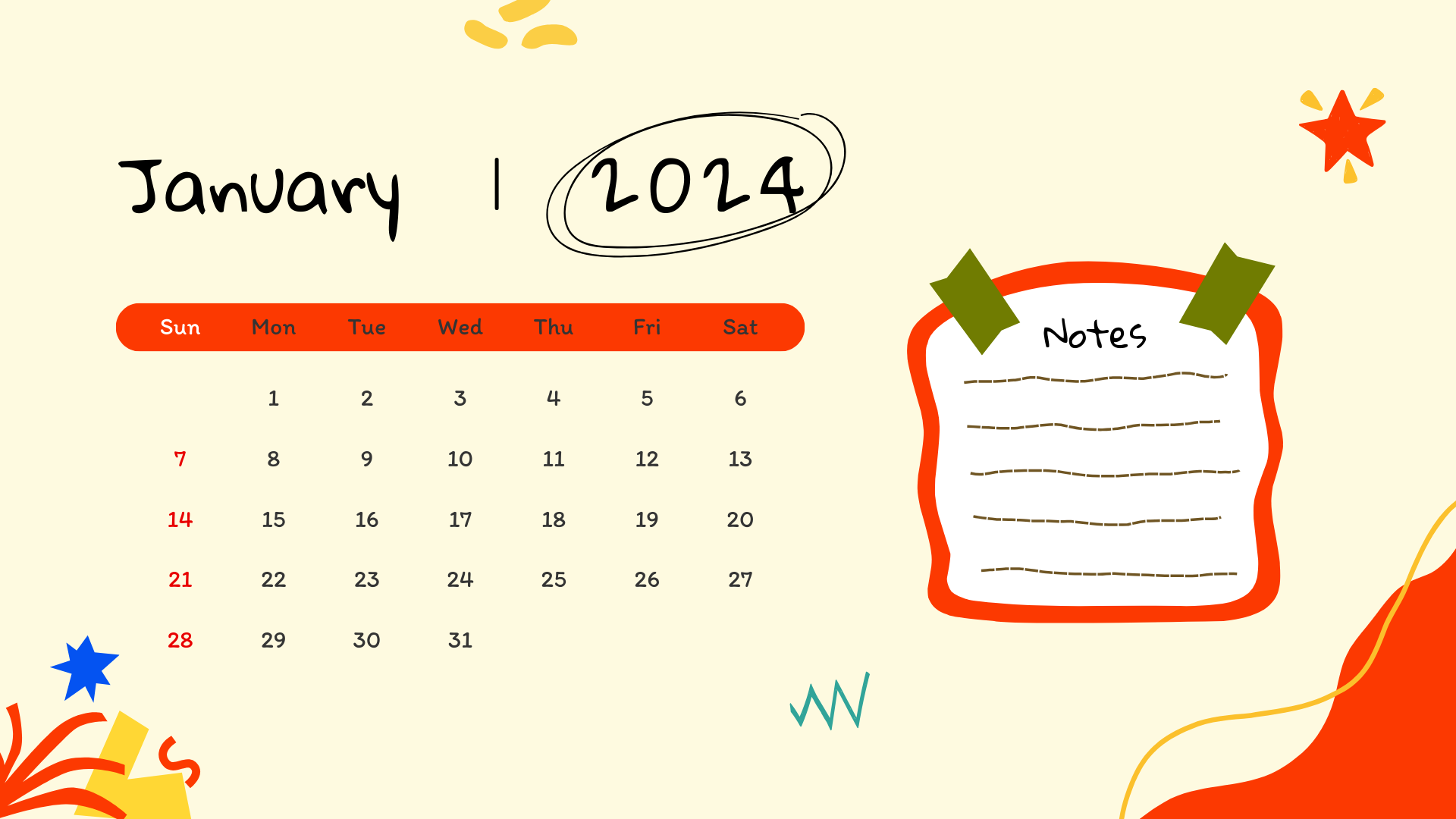 12 Month Calendar 2024 2
