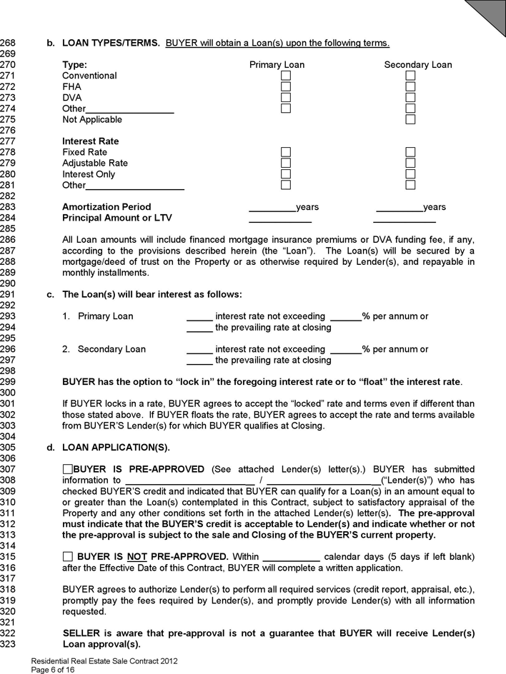 Kansas Residential Real Estate Sale Contract Form Page 6