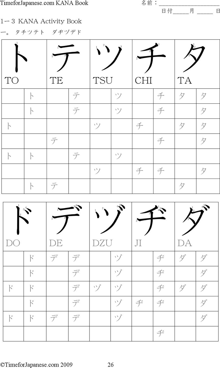 Katakana Chart 2 Page 6