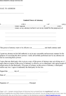 Limited Power of Attorney Form