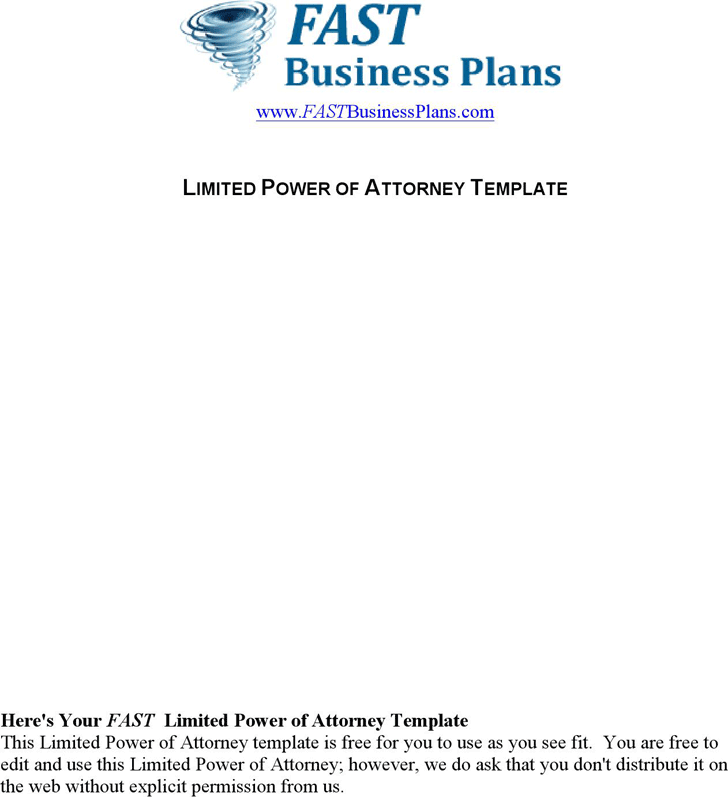 Limited Power of Attorney Template