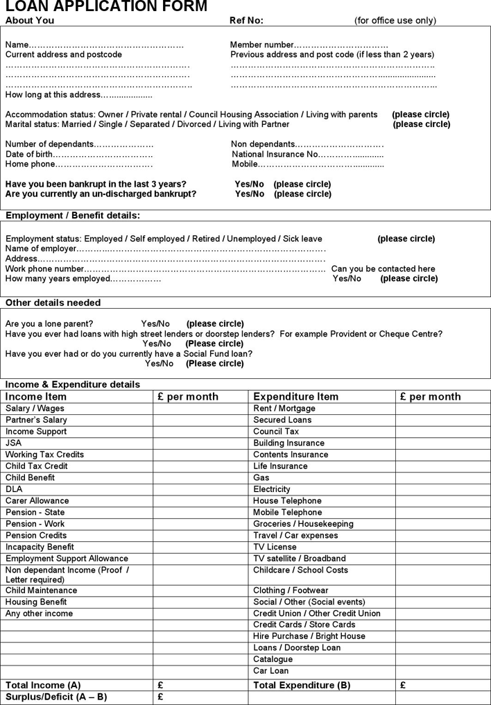 Loan Application Form 1 Page 2