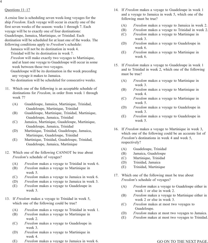 LSAT Sample Questions Template 1 Page 5