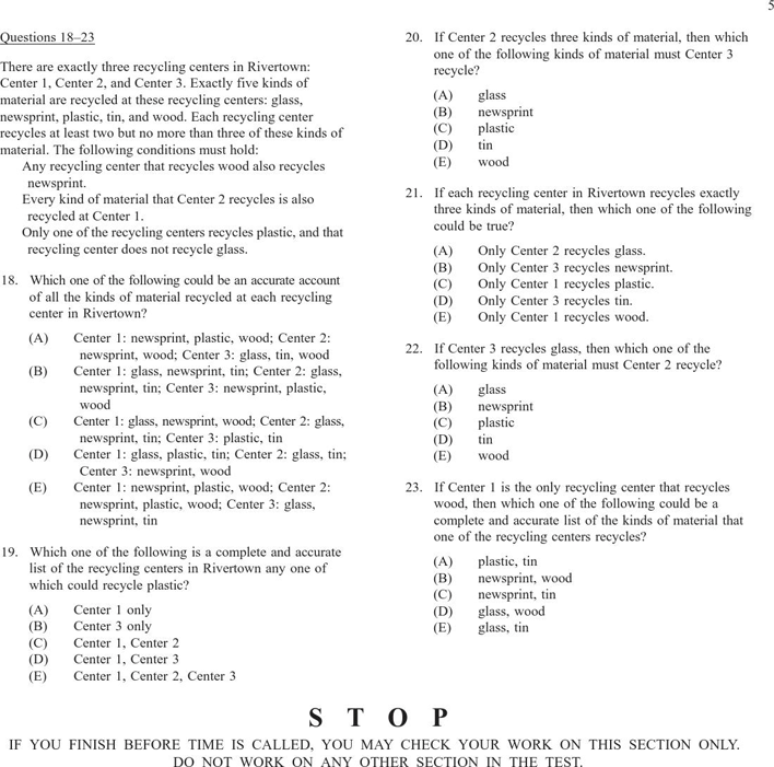 LSAT Sample Questions Template 1 Page 6