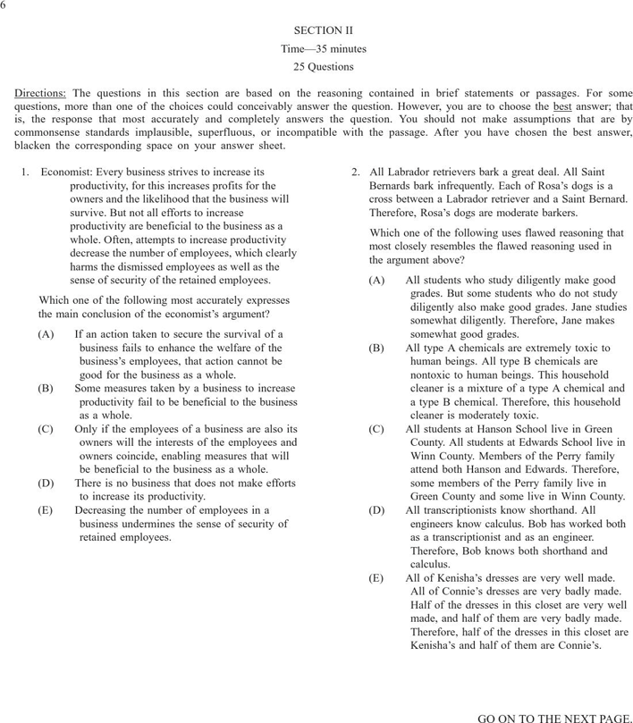 LSAT Sample Questions Template 1 Page 7